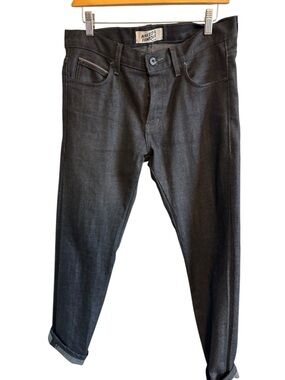 Naked & Famous super skinny guy black X grey indigo stretch selvedge size 31